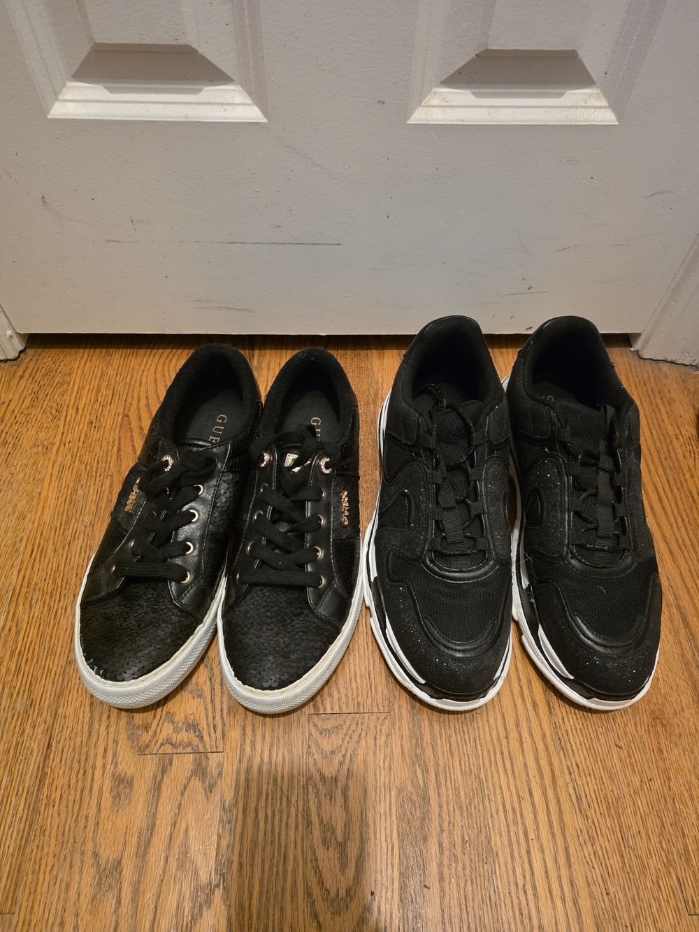 Black Guess Low-Top Sneakers + Black Sole SOCIETY Chunky Sneakers - Duo